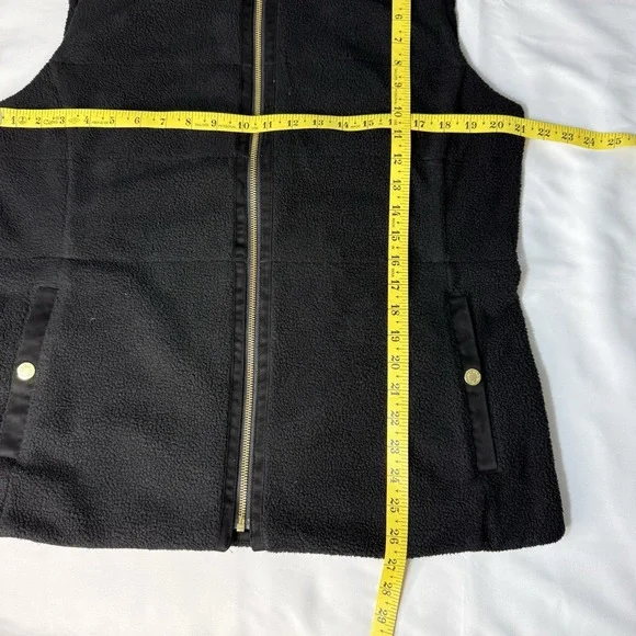 Lilly Pulitzer Brooklee Reversible Sherpa Vest‎ Black Faux Suede Size XL EUC - Picture 14 of 16